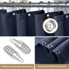 Duschvorhang Waffelstoff Marineblau 152 x 214 cm mit Produktbild-Vorschau 4