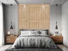 A bedroom scene with a bed, nightstands, and decorative wall panels. Anteprima dell’immagine prodotto