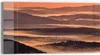 DEQORI Glasbild Echtglas 60x30 cm 'Nebelberge im Morgenrot' Produktbild-Vorschau 1