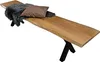 Sitzbank Baumkante 220 cm natur massiv Akazie X-Gestell Produktbild-Vorschau 4
