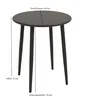A dark gray round bistro table with three legs, shown from a slightly elevated angle against a white background. Dimensions are indicated with text and lines. Produktbild-Vorschau