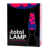 The image shows the packaging for a lava lamp. The packaging is black with pink and blue accents, featuring a graphic of the lava lamp itself and the brand name 'i total LAMP'. Produktbild-Vorschau