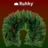 A Christmas wreath with pinecones and berries against a gradient background. Náhled obrázku produktu