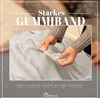 Hands holding a light blue fitted sheet, showing the elastic band. Produktbild-Vorschau