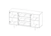 A line drawing of a black sideboard with dimensions indicated. Produktbild-Vorschau