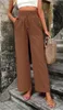 ASKSA Damen Hose Hohe Taille Weitem Bein Einfarbig Produktbild-Vorschau 4