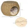 PawHut Katzenkorb Rattan zweistöckig Katzenbett Produktbild-Vorschau 3