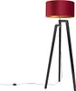 Stehlampe Stativ Schwarz mit Rotem Schirm und Gold 50 cm Produktbild-Vorschau 1