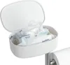 A white toilet paper holder with a compartment for wet wipes, attached to a toilet paper roll holder. Náhled obrázku produktu