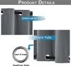Close-up images of dark gray outdoor curtains, highlighting the grommets and material. Produktbild-Vorschau