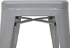 A close-up view of the base of a gray metal bar stool, showing the cross-braced support structure. Produktbild-Vorschau