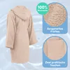 Celodoro Kinder Bademantel mit Kapuze Baumwolle - Beige Produktbild-Vorschau 3