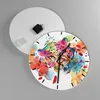 Wanduhr - Rund - Glasuhr - Farbe Konzept Katze - 40x40cm - Produktbild-Vorschau 2