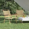 vidaXL Campingstühle 2 Stk. Beige 54x55x78 cm Oxford-Gewebe Produktbild-Vorschau 2