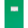 A green notebook cover with a label for writing information. Produktbild-Vorschau
