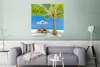 MuchoWow® Poster Palme - Strandkorb - Sonnenschirm 75x75 cm Produktbild-Vorschau 5