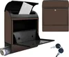 banjado Design Briefkasten Stahl schwarz mit Zeitungsfach Produktbild-Vorschau 7
