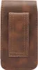 A close-up view of the back of a brown leather phone case with a belt clip. Anteprima dell’immagine prodotto