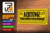 Holzschild Hinweis 27x10cm Achtung Videoüberwachung Produktbild-Vorschau 4