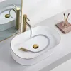 Lavabo da Appoggio in Vetroceramica Rea Nadia White Gold Anteprima dell’immagine prodotto 7