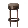 Barhocker Holz drehbar, gepolstert, Retro Design  Barhocker Produktbild-Vorschau 1