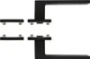 A set of black door handles and their mounting hardware, displayed against a white background. Produktbild-Vorschau