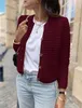ASKSA Damen Strickjacke Rundhals Cardigan Knopfleiste Produktbild-Vorschau 2