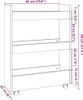 vidaXL Chariot de rangement étroit 3 étagères Blanc Bois Voir les images du produit 7