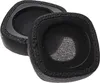 A pair of black ear pads for headphones. Produktbild-Vorschau