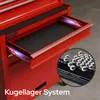 Carrello da officina AREBOS rosso | 9 scomparti, cuscinetti Anteprima dell’immagine prodotto 3