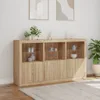 vidaXL Sideboard mit LED-Leuchten Sonoma-Eiche 181,5x37x100 Produktbild-Vorschau 4