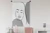 MuchoWow® Wandteppich Wandbehang Zeichnung - Frau - Schwarz Produktbild-Vorschau 2