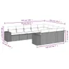 10-tlg. Garten-Sofagarnitur mit Kissen Schwarz Poly Rattan Produktbild-Vorschau 7