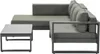 A sectional outdoor sofa set with a coffee table, presented against a white background. Produktbild-Vorschau