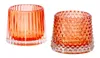 2er Set Teelichthalter H7cm Glas Orange Kerzenhalter Produktbild-Vorschau 1
