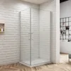 100x100x185cm ESG Nano Glas Drehtür Eckeinstieg Pendeltür Produktbild-Vorschau 1