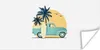 MuchoWow® Poster Bus - Surfbrett - Palme 160x80 cm - Foto Produktbild-Vorschau 1
