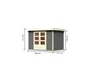 Karibu Gartenhaus "Calabar 4" SET terragrau mit Boden und Produktbild-Vorschau 3