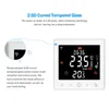 A digital thermostat display with accompanying text describing its features. Produktbild-Vorschau