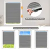 Collage showing a pleated blind being installed and used in different window configurations. Produktbild-Vorschau