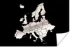 MuchoWow® Poster Karte - Europa - Weiß 60x40 cm - Produktbild-Vorschau 1