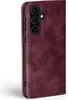 A close-up side view of a burgundy flip phone case for a Samsung Galaxy A17. Produktbild-Vorschau