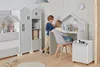 Detský písací stôl KONSIMO MIRUM, biely/šedý, v tvare Náhľad obrázku produktu 5