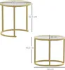 HOMCOM Couchtisch rund 2er Set Stapelbarer Beistelltisch Produktbild-Vorschau 3