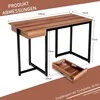 COSTWAY Stôl so zásuvkou, počítačový stôl 120x55x75cm malý, Náhľad obrázku produktu 3