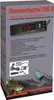 The image shows the packaging of a Lucky Reptile Thermo Control PRO II digital thermostat for terrariums and aquariums. The packaging features a product image, feature list, and a picture of the device and its accessories. A lizard and a fish are also depi Produktbild-Vorschau