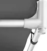 A close-up view of a white plastic corner joint connecting two silver metal poles, with a gray fabric material visible in the background. Produktbild-Vorschau