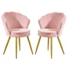 2er Set Esszimmerstühle Samt Rosa Vintage Design Produktbild-Vorschau 1