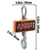 A digital hanging scale with dimensions indicated by text overlays. Anteprima dell’immagine prodotto