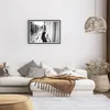 Gerahmtes Poster - Schwarzer Rahmen - Frau Balkon Straße - Produktbild-Vorschau 7